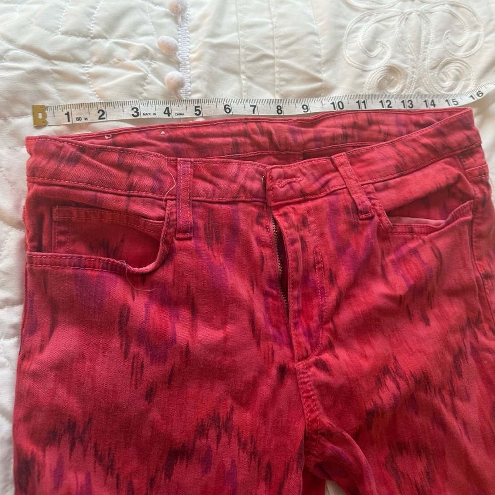 Joe’s Jeans Red Ikat Skinny Ankle Jeans Geranium Tribal Print Size 30 - Picture 10 of 10